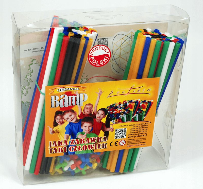 Bamp, przestrzenne klocki konstrukcyjne Słomki, 200 el.