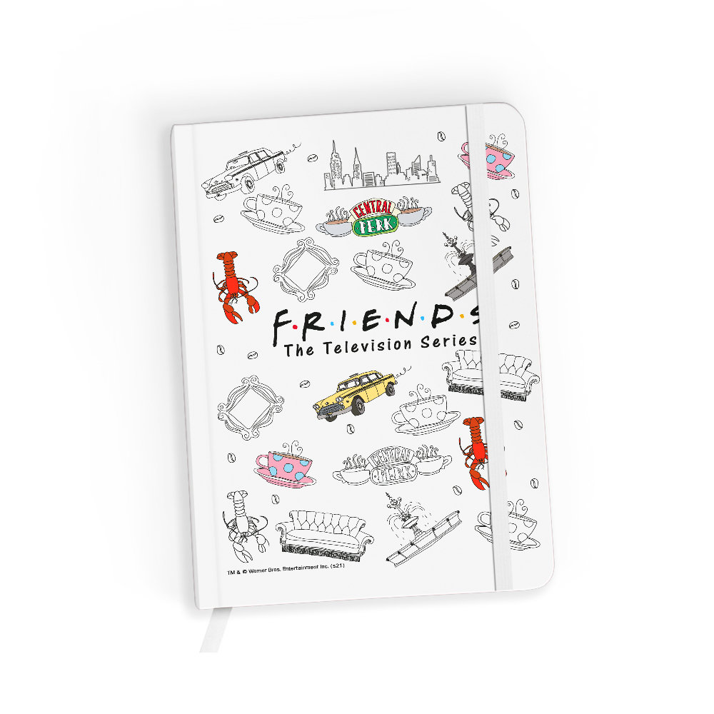 Notes w linie, Friends 011, biały z kolorowym nadrukiem