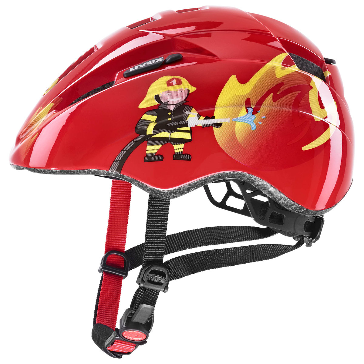 UVEX Kid 2 Kask rowerowy Dzieci, red fireman 46-52cm 2021 Kaski dla dzieci S4143063015