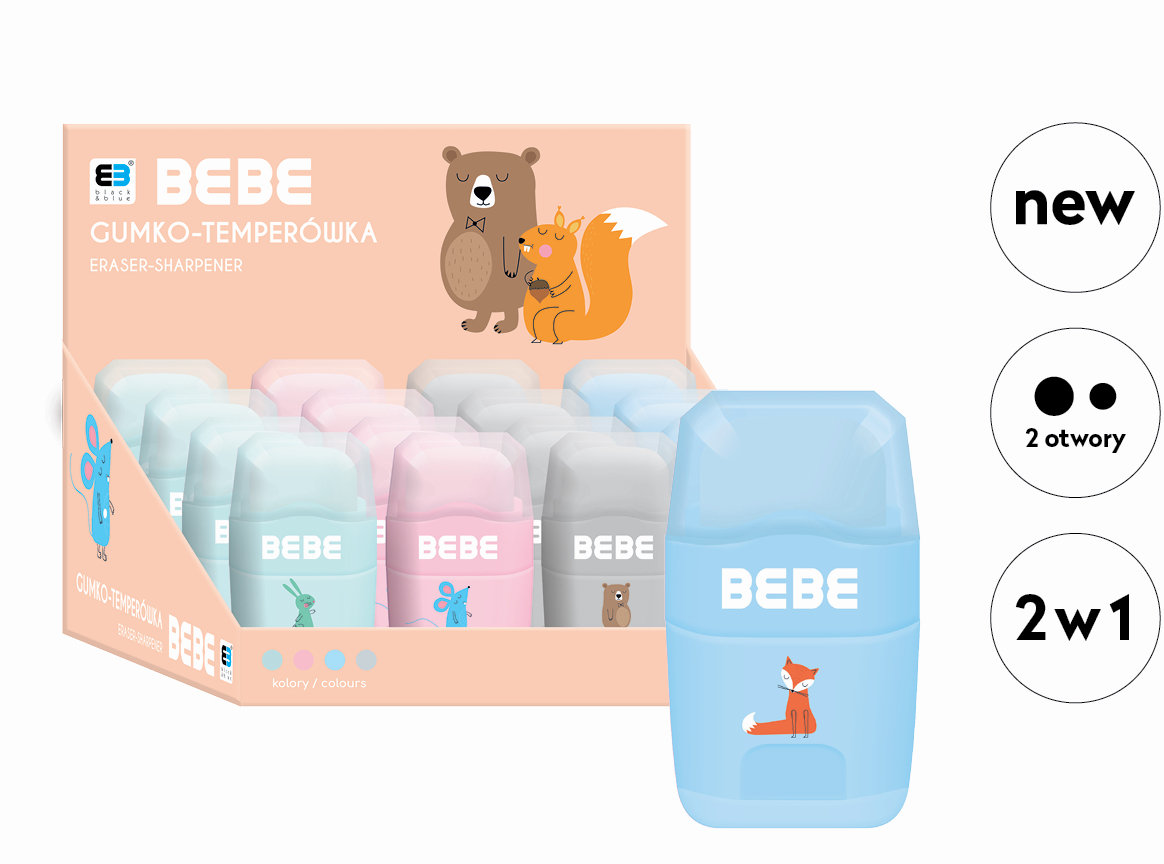 BB Kids, Gumko-temperówka, pastelowy