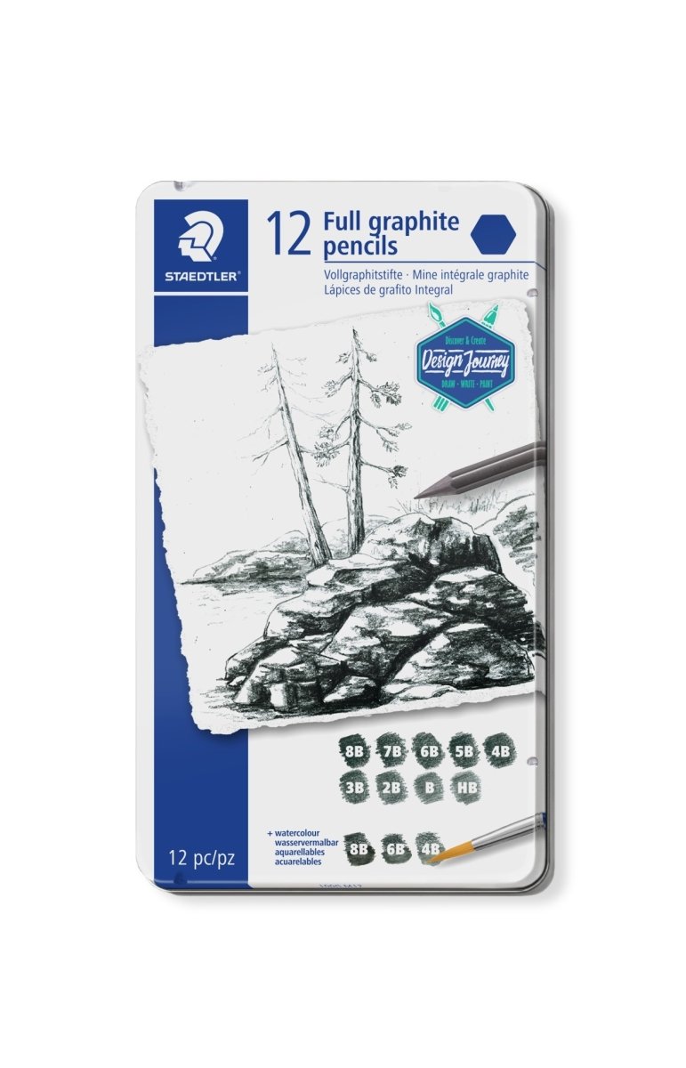 Staedtler, Grafity w sztyfcie Mars Lumograph, Pure Graphite, 12 szt.