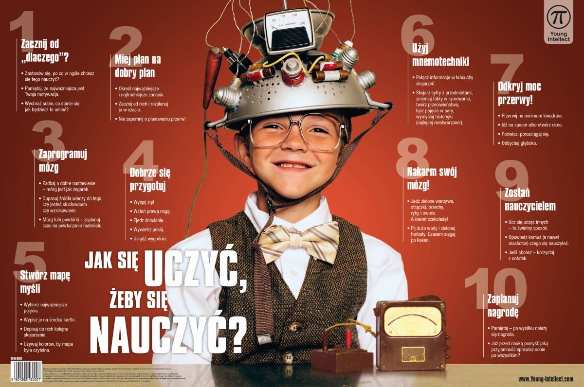 Young Intellect, Podkładka na biurko JAK SIĘ UCZYĆ, 550x365 mm