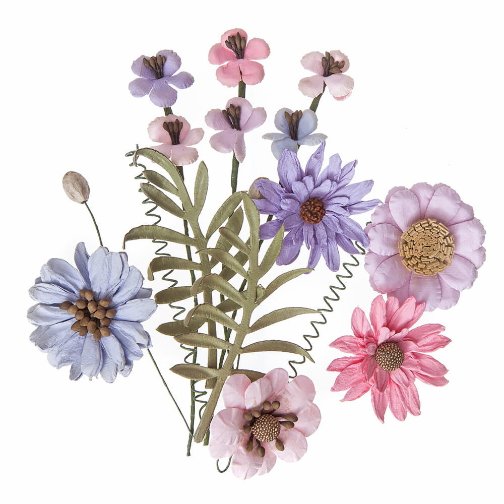 Kwiaty Ozdobne Papierowe Pink&Amp;Lavender 12Szt