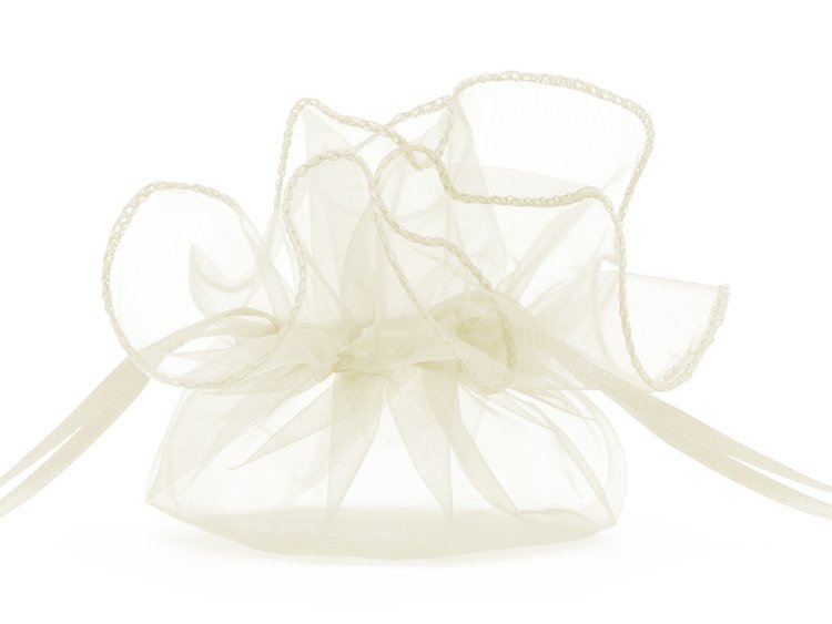 PartyDeco Woreczki z organzy, kremowy, 25cm (1 op. / 10 szt.) WRG6-079-10 [16403664]