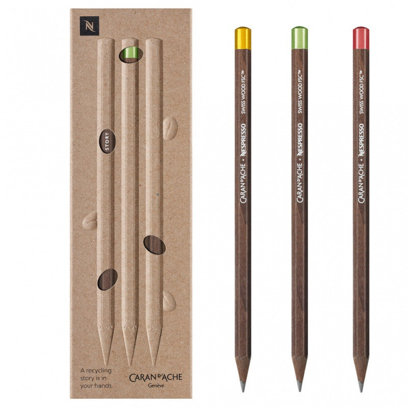 CARAN D'ACHE Ołówek CARAN D'ACHE Nespresso Swiss Wood 3szt. OLP.055