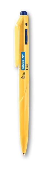 Tetis Długopis olejowy żółty KD708-NY 1 mm niebieski