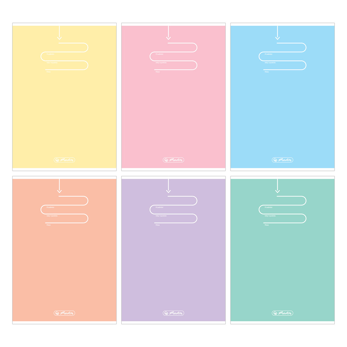 Herlitz Zeszyt A5 60 Kratka Pastel Color Blocking 9583279