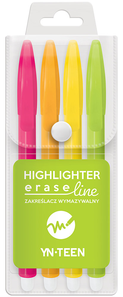 Interdruk, Zakreślacze Wymazywalne Fluo, 4 Szt. Yn-Teen
