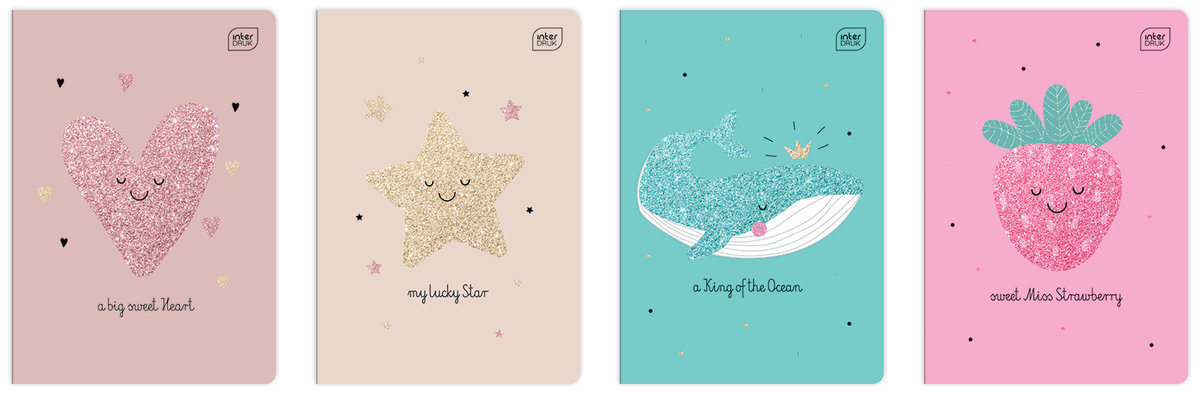 Zeszyt A5 32 Kartek Krata 70g Brokatowy Interdruk