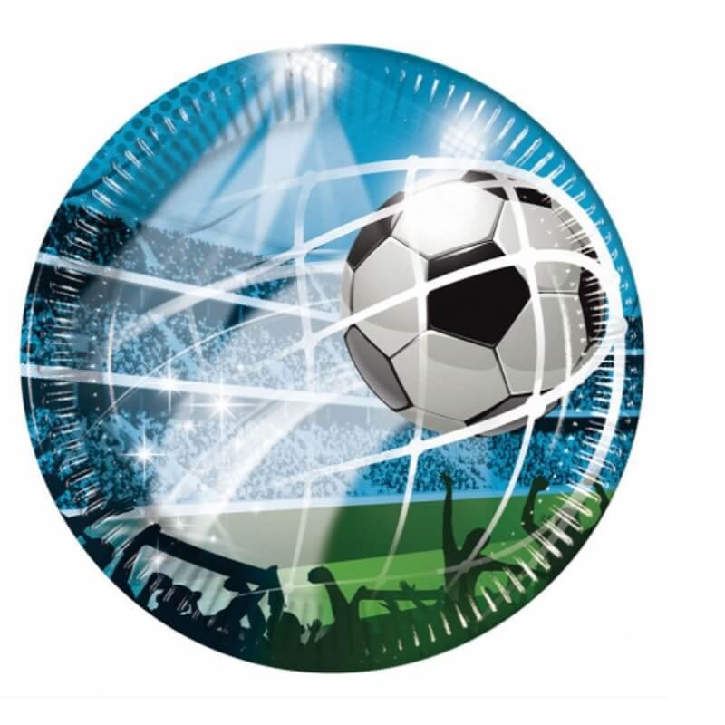 Talerzyki papierowe Soccer Fans 23cm 8szt - Godan