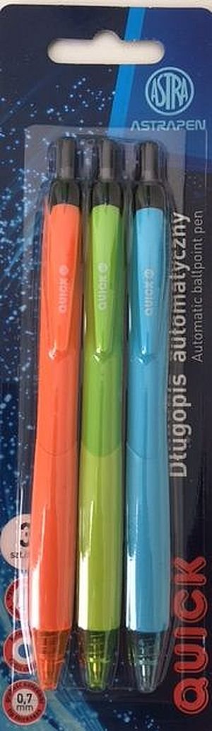 Astra Długopis automatyczny Quick Pen 0.7 mm 3 szt.