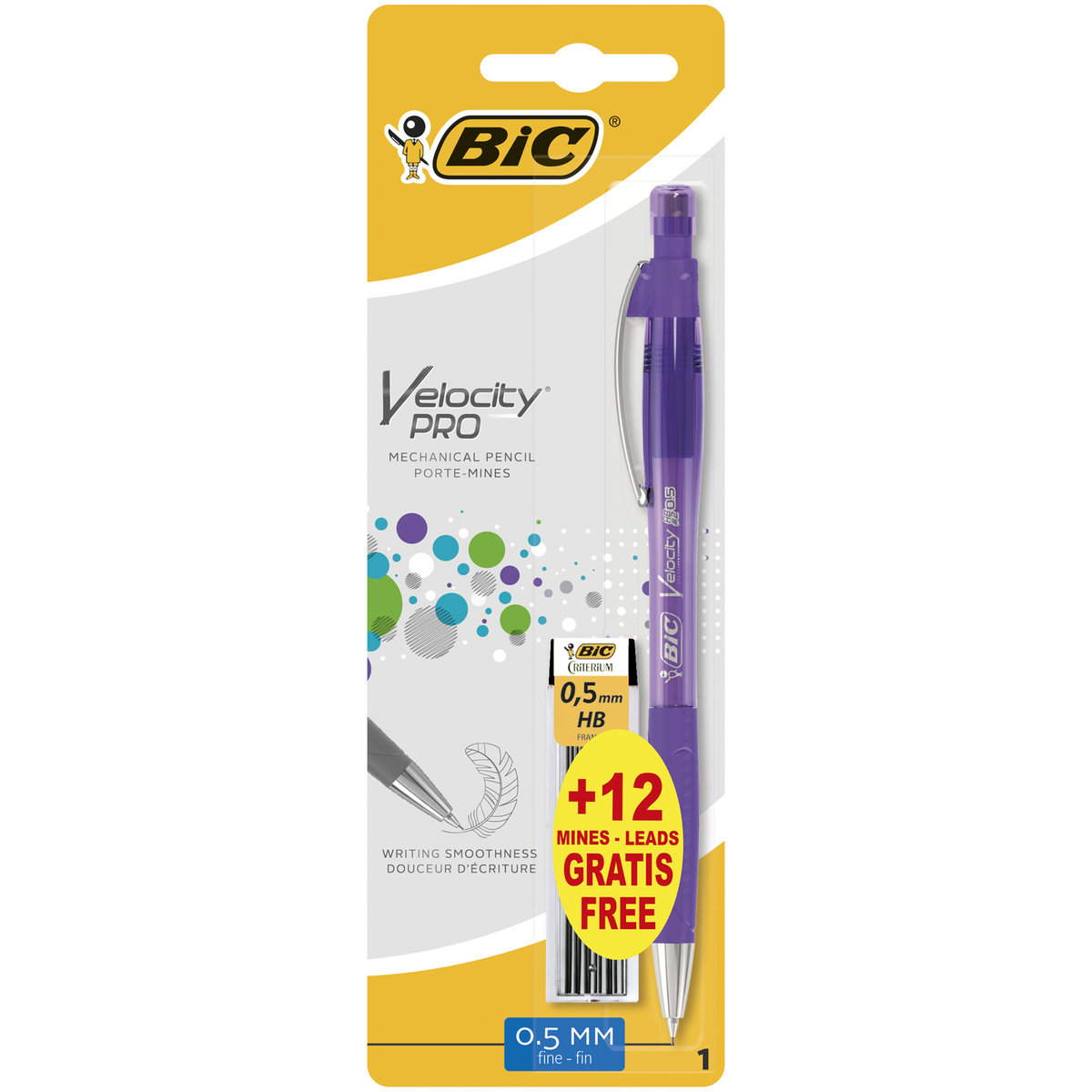 Bic Ołówek z gumką Velocity PRO 0.5mm MMP Blister 1+12szt