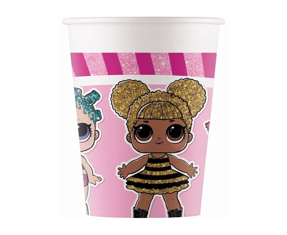 Kubeczki papierowe LOL Glitterati 200ml 8szt - Godan