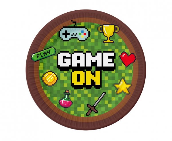 Talerzyki papierowe Game On 18cm 6szt - Godan