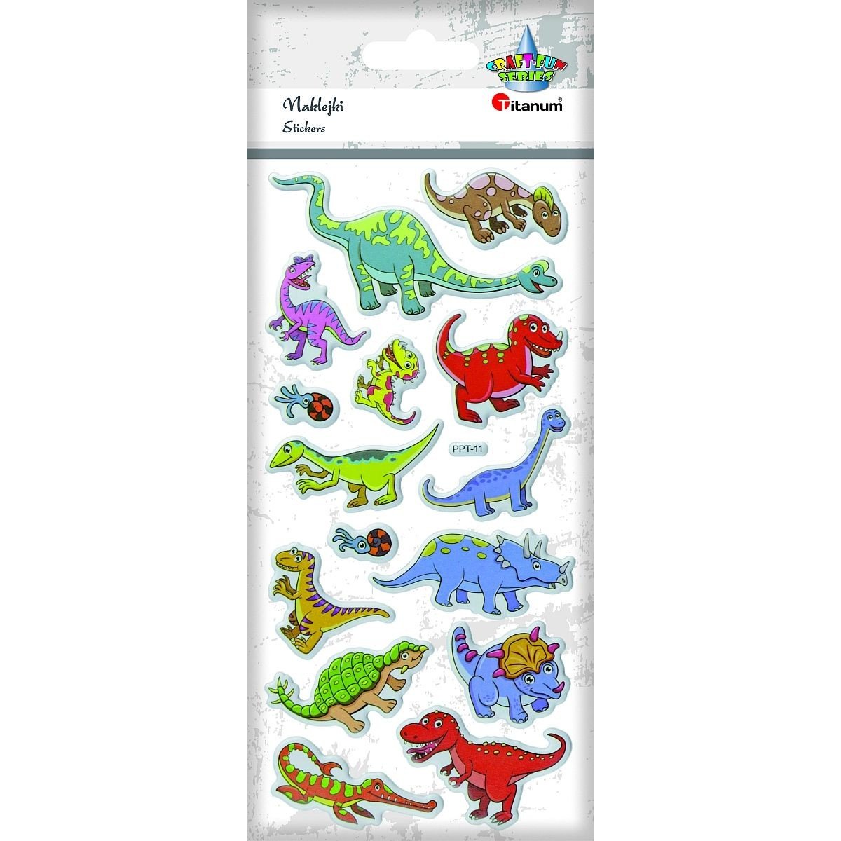 Naklejki wypukłe miękkie dinozaury 15szt Nowa