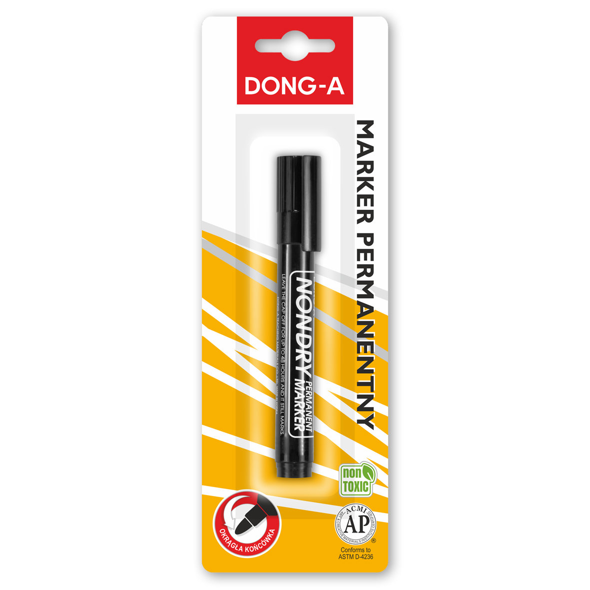 Dong-A Marker permanentny okrągła końcówka na blistrze czarny