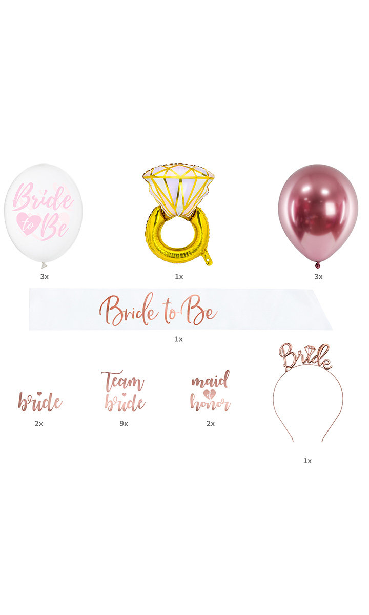 Partydeco Zestaw akcesoriów weselnych 4Y42BZ 4Y42BZ SAM ONE SIZE