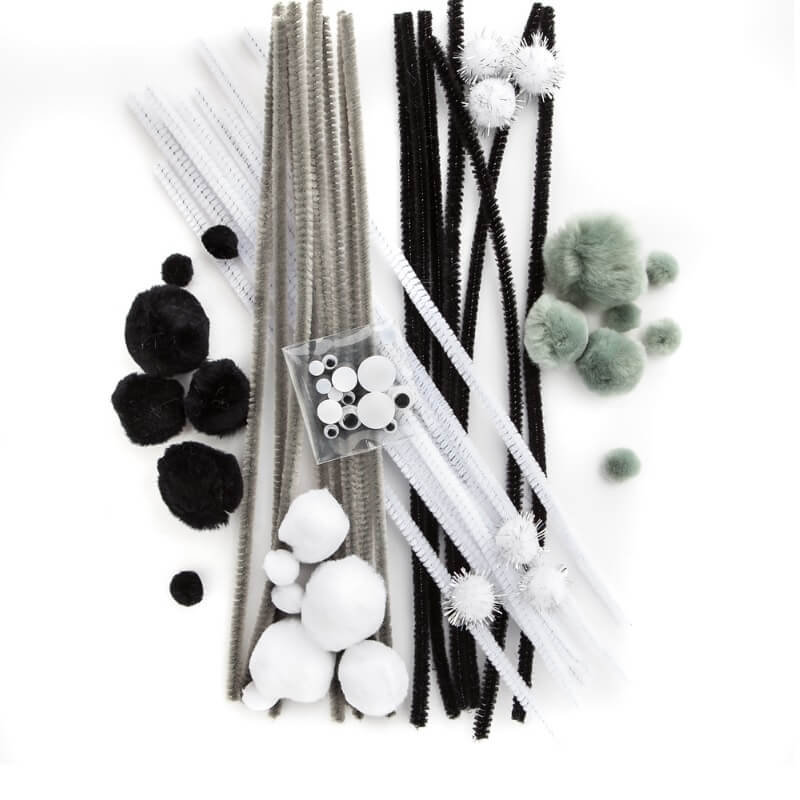 Zestaw kreatywny startowy biało-czarny (KSZK-003) 80 szt.