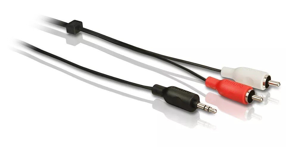 Philips Kabel audio jack 3,5 mm 2 x RCA chinch 1,5 m SWA2527W/10