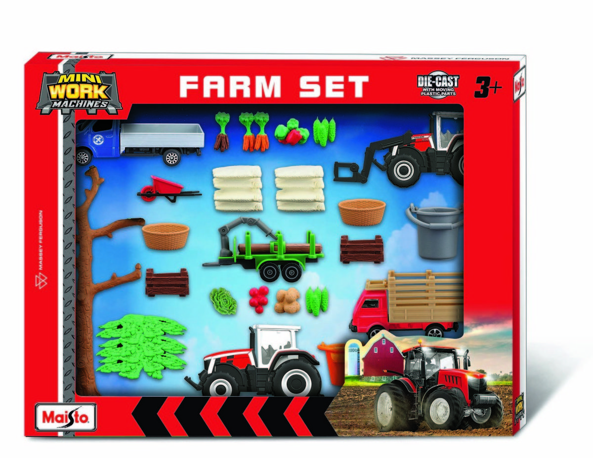 Maisto 12565 Traktor Massey Zestaw Z Farmą