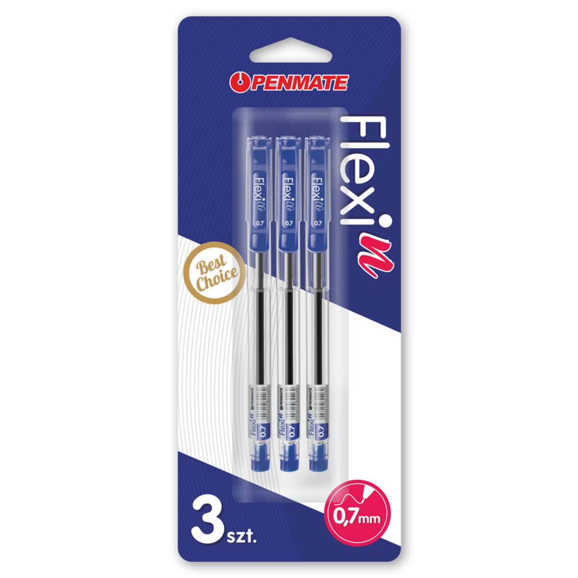 PENMATE Długopis Flexi N niebieski 3szt PENMATE