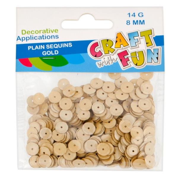 Craft with Fun Cekiny Gladkie Guzik 8mm Zlote Pbh 40/400