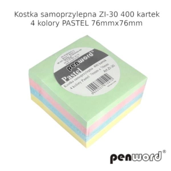 POLSIRHURT Kostka samoprzyl. pastel 76mmx76mm ZI-30 400 kartek