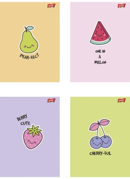 St. Majewski Zeszyt okładka laminowana dwukolorowa A5 Funny Fruits linia 32 kartki