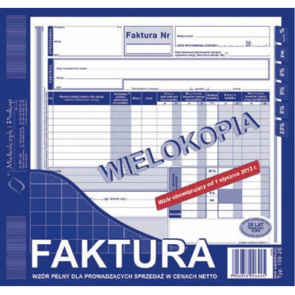 Michalczyk&Prokop Faktura VAT 2/3 A4 netto wielokopia (100-2E)