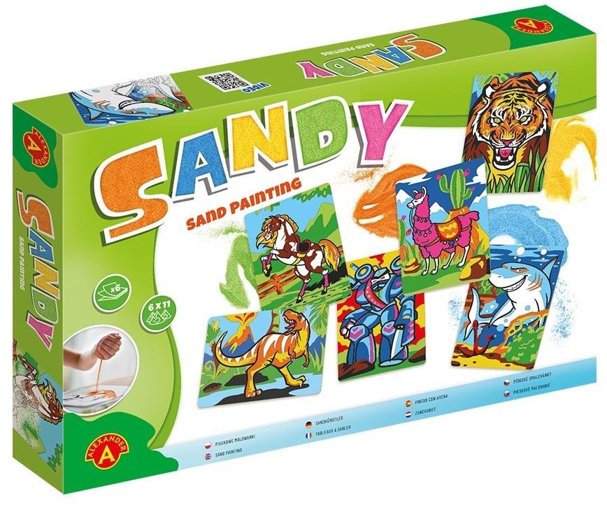 sandy. piaskowe malowanki. głowa tygrysa