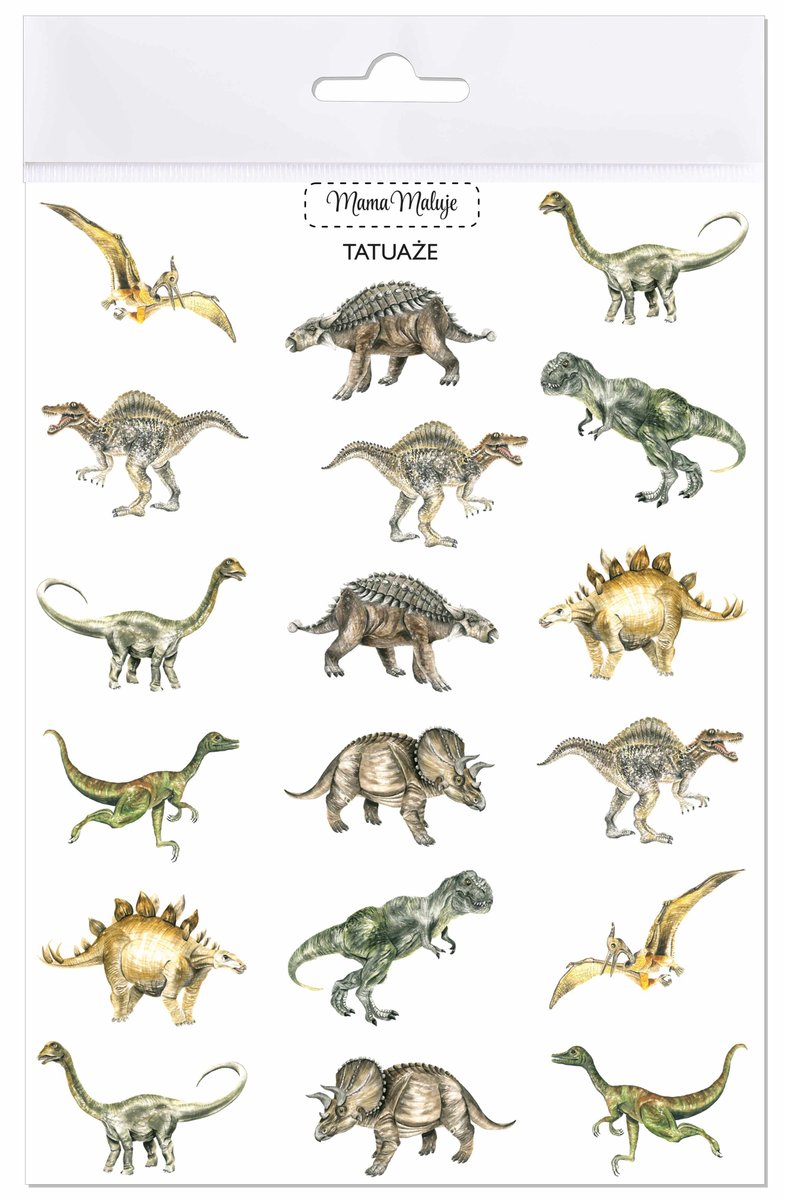 Tatuaże zmywalne Dinozaury - Mama Maluje