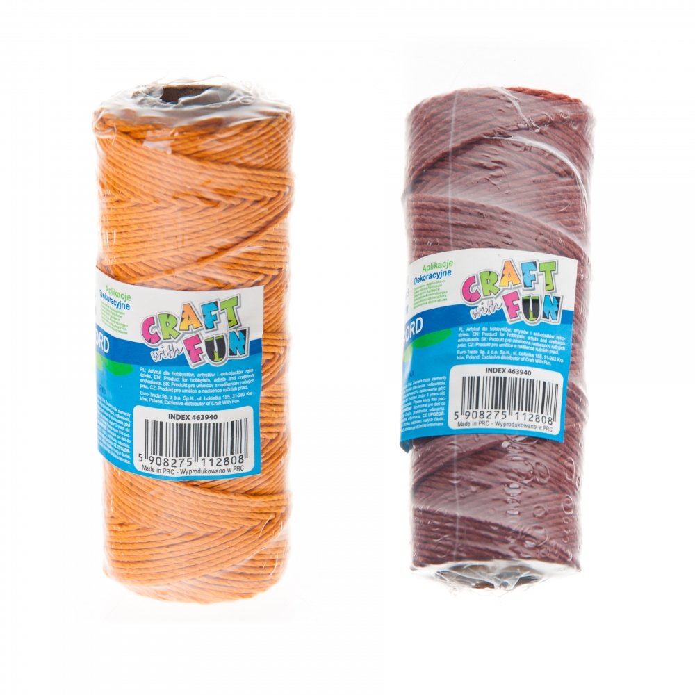 Craft with Fun Ozdoba dekoracyjna Taśma Sznur 60m/1mm Nat Szpul