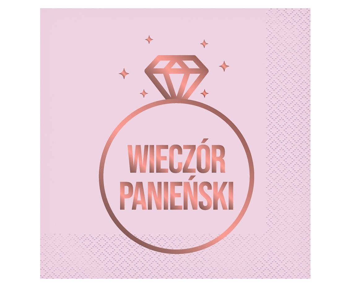 Serwetki Wieczór Panieński różowe 33x33cm 20szt. - Godan
