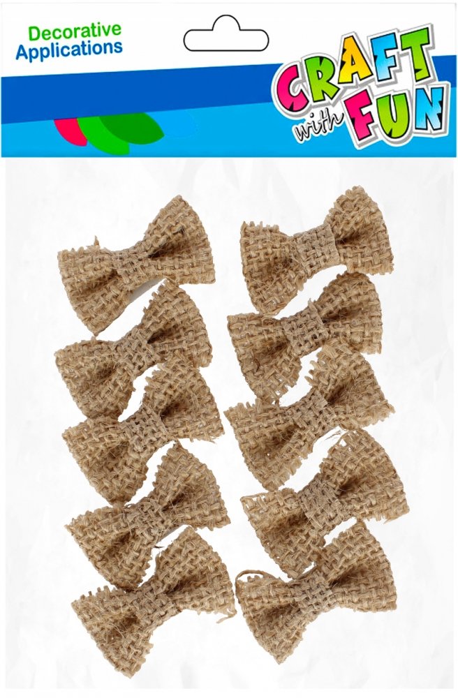 Craft With Fun, Ozdoba dekoracyjna materiałowa, samoprzylepna, Kokardki 3,5 cm, 479992