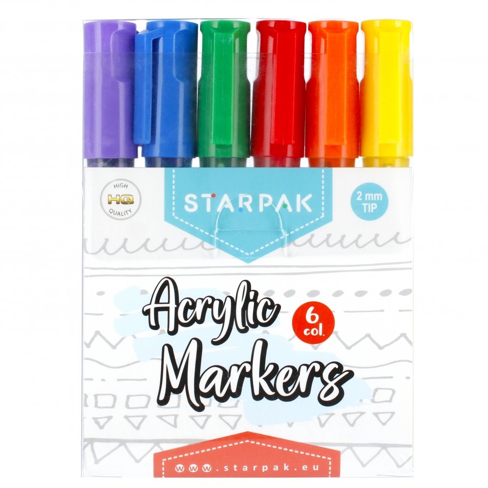 Starpak Markery akrylowe 6 kolorów