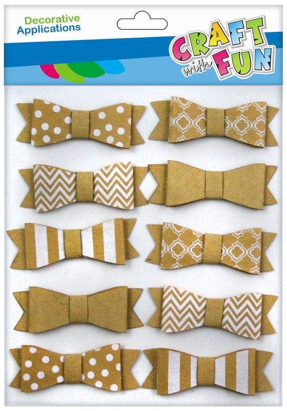 Craft with Fun Ozdoba dekoracyjna Pap samoprzylepna Kokard 12szt Zlot 12/14