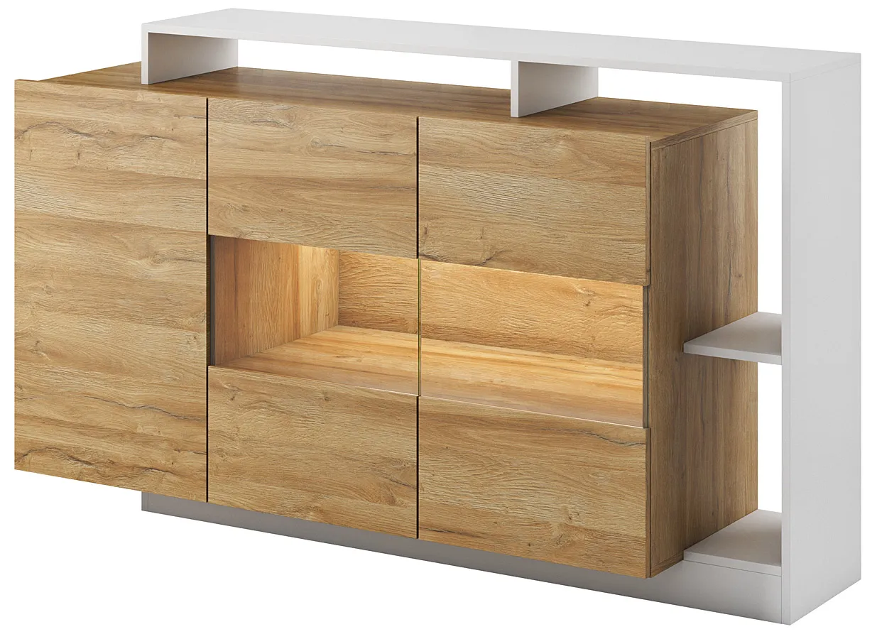 Komoda dąb grandson + biały mat C7-B29