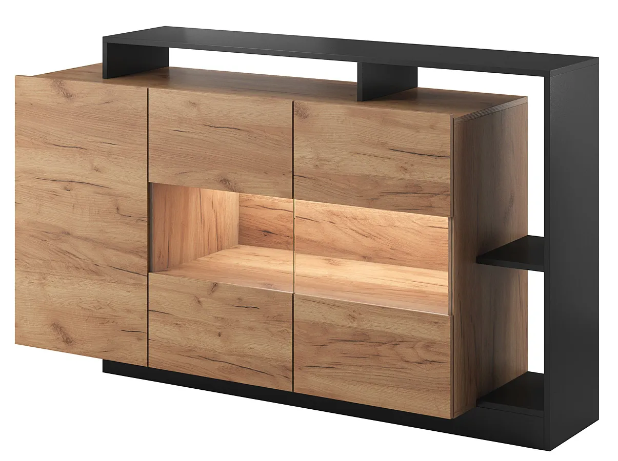 Komoda dąb craft złoty + antracyt L9-Z40