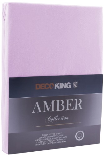 DecoKing Prześcieradło Jersey - Amber - Liliowy 90x200 cm