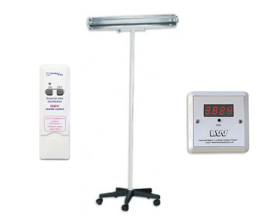 NBV-30PLW RC lampa bakteriobójcza bezp. działania 1x30W mobilna z pilotem i licznikiem LED