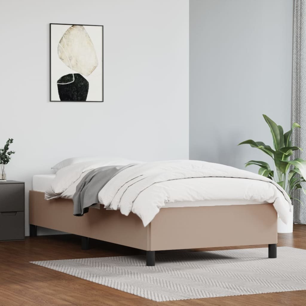 Lumarko Rama łóżka, kolor cappuccino, 100x200 cm, obite sztuczną skórą