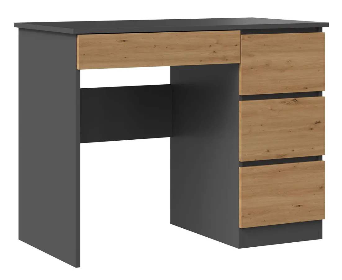 Elior Nowoczesne Biurko Z Szufladami Antracyt Dąb Artisan N2-S20