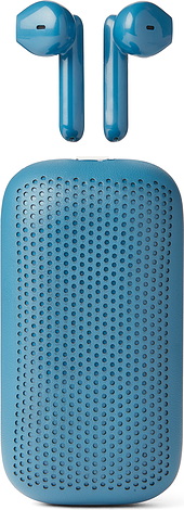 Speakerbuds Słuchawki bezprzewodowe niebieskie z głośnikiem bluetooth