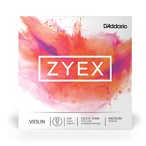 D'Addario Zyex 3/4 średnie napięcie pojedynczy sznurek D na skrzypce