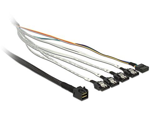 Delock SAS Kabel Mini SAS HD - 4x Sata 7Pin +Sideband 0.50m - 83315