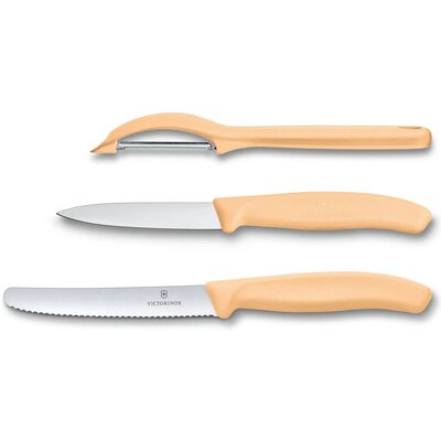 Victorinox Zestaw Victorinox - nóż ząbkowany, nóż gładki, skrobaczka do warzyw - orange (6.7116.31L92) 6.7116.31L92