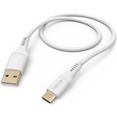 Kabel HAMA Ładujący/data Flexible USB-A - USB-C 1.5m Biały