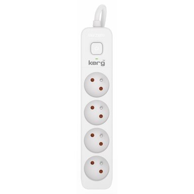 Przedłużacz KERG z wyłącznikiem M02391 4-gniazdowy 1,5m 3×1,0mm2 H05VV-F 10A/250V biały