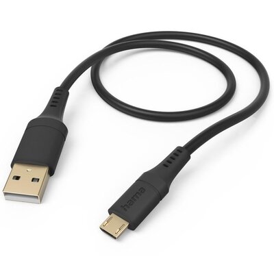 Kabel HAMA Ładujący/data Flexible USB-A - microUSB 1.5m Czarny