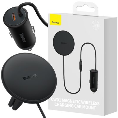 Baseus Ładowarka samochodowa CW01 MagSafe 40W Czarny